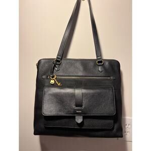 Fossil Kinley Tote Black pebbled leather. Excellent condition.